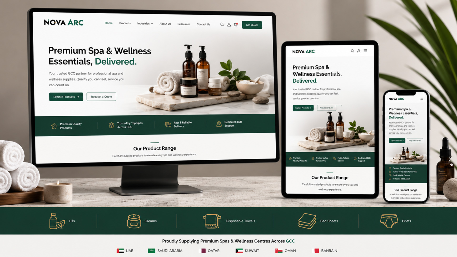 Nova Arc premium spa supply brand identity project cover